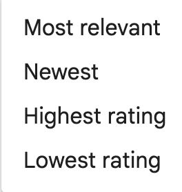 Google step 3: Choose "Newest" so the latest review is at the top.